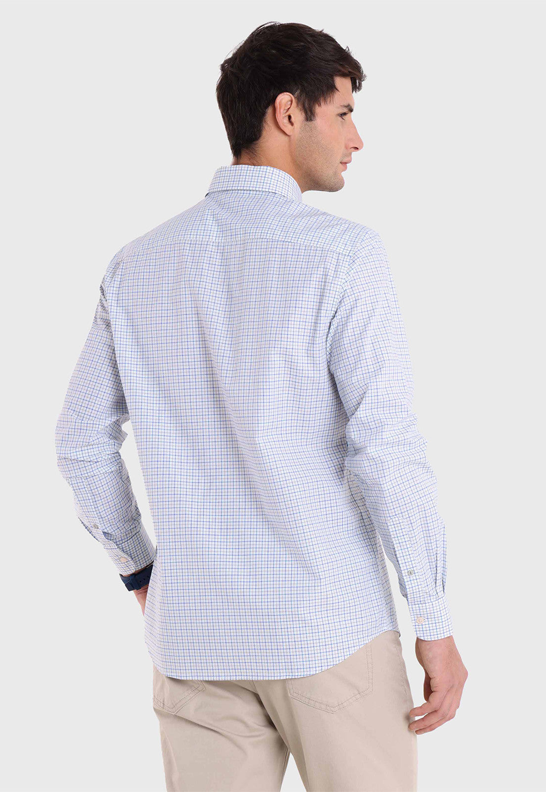 Camisa Hombre Arrow Manga Larga Cuadros Verde