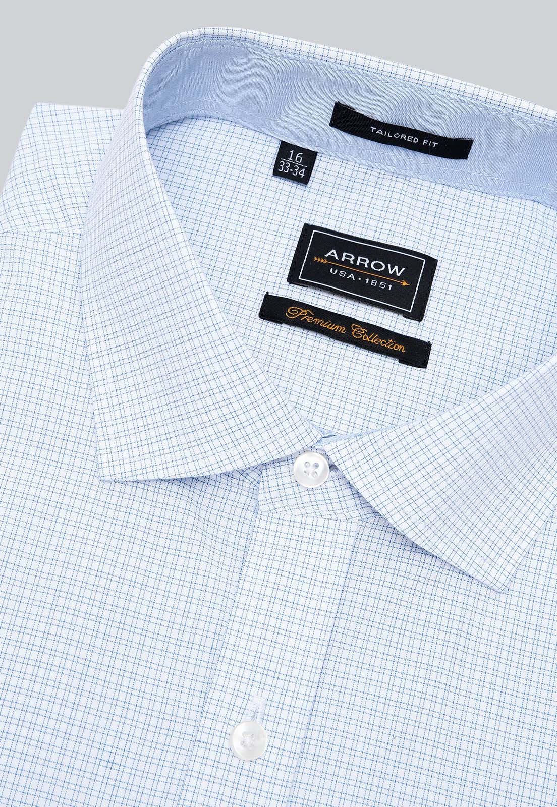Camisa Hombre Formal Cuadros Blanca