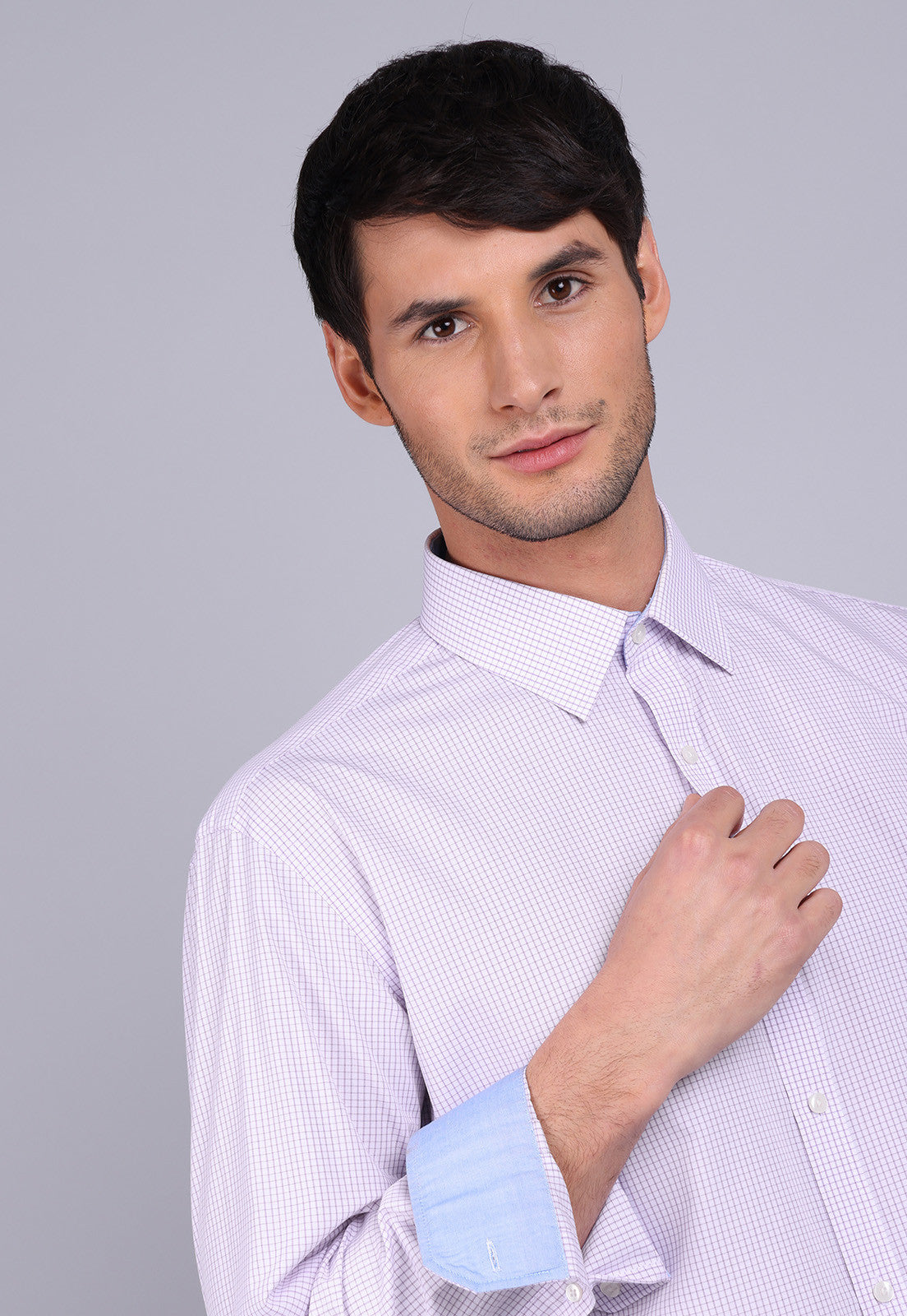 camisa-hombre-formal-cuadros-lila