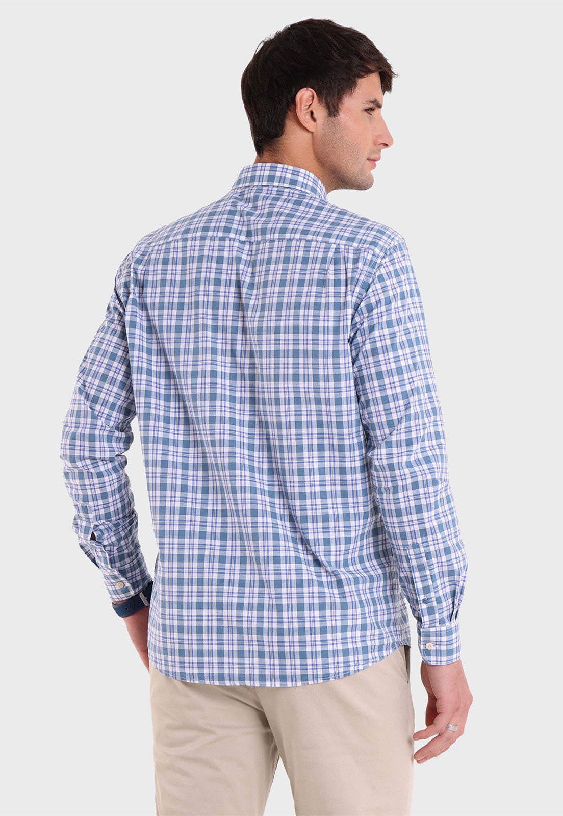 Camisa Hombre Arrow Oxford Escocesa Azul