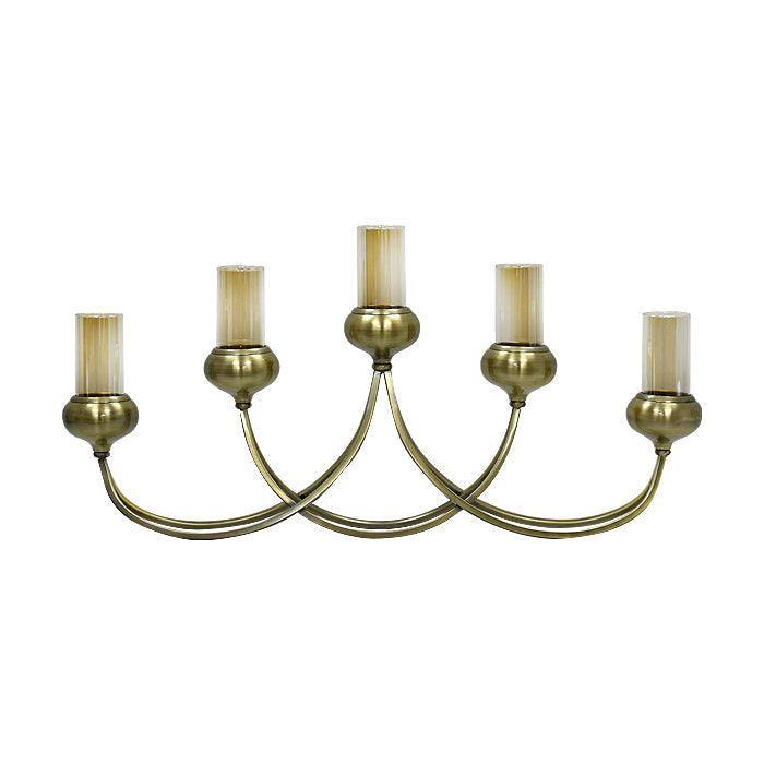 Candelabro Extendido 5 Luces Oro Viejo