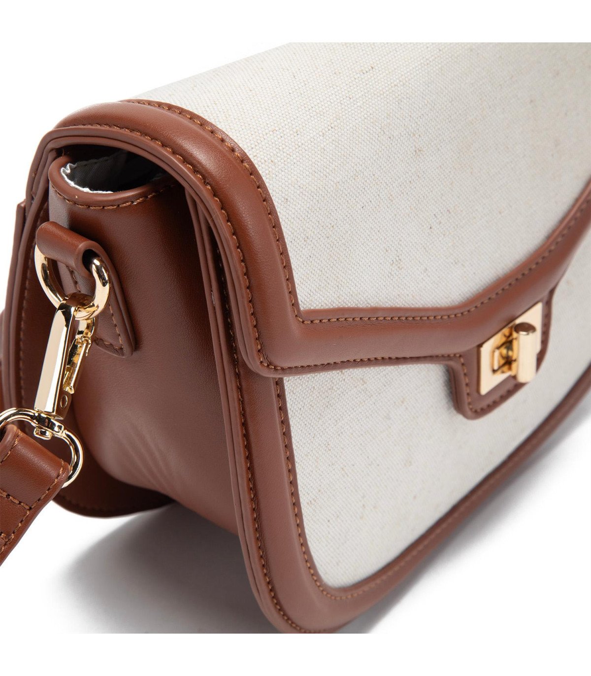Cartera Mujer Bandolera Grande Off White Tostado