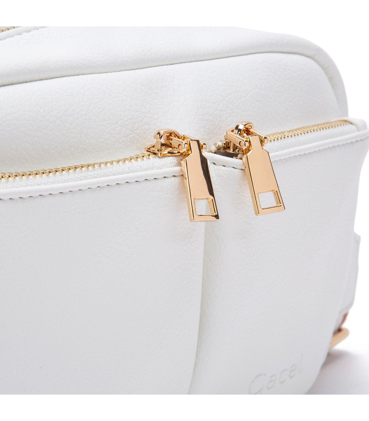 Cartera Mujer Bandolera Grande Cierres Off White