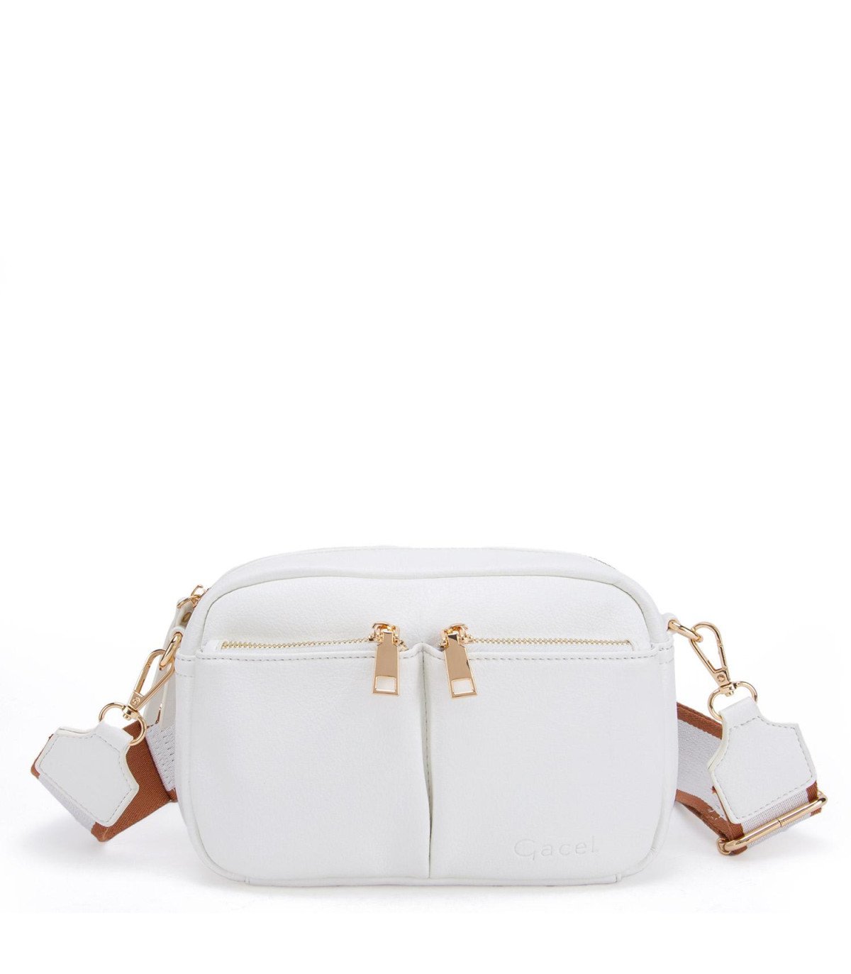 Cartera Mujer Bandolera Grande Cierres Off White