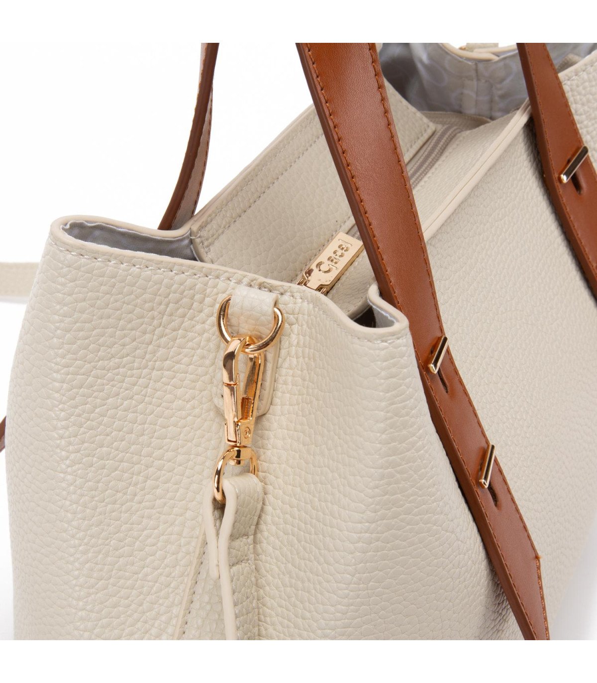 Cartera Mujer Dos Asas Mediana Blanco