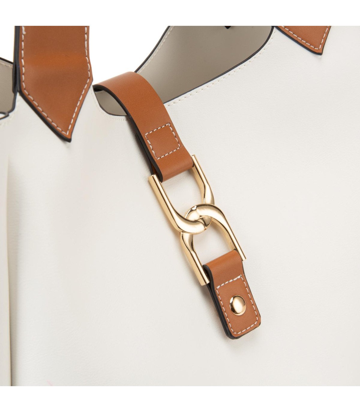 Cartera Mujer Dos Asas Grande Blanco