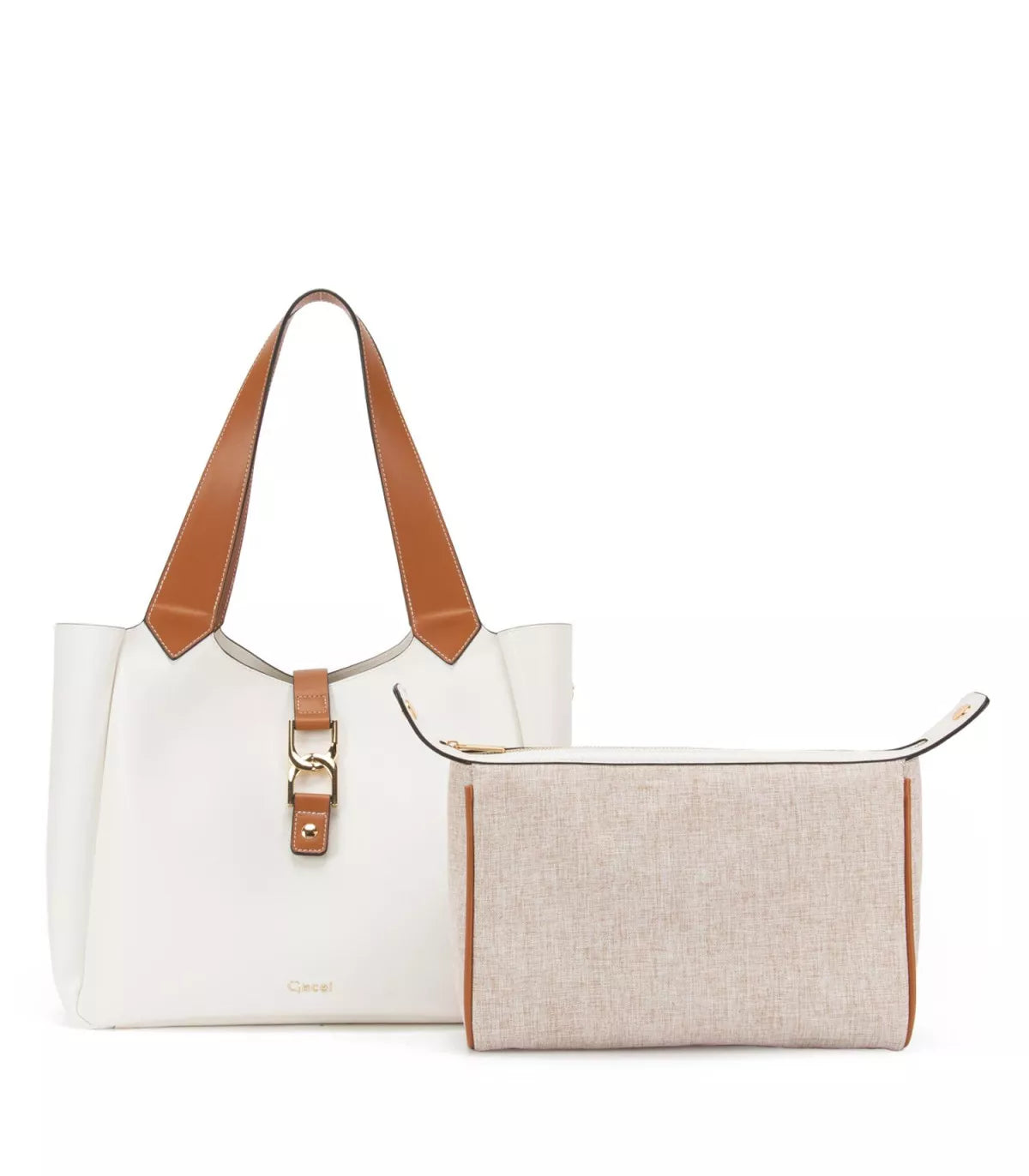 Cartera Mujer Dos Asas Grande Blanco