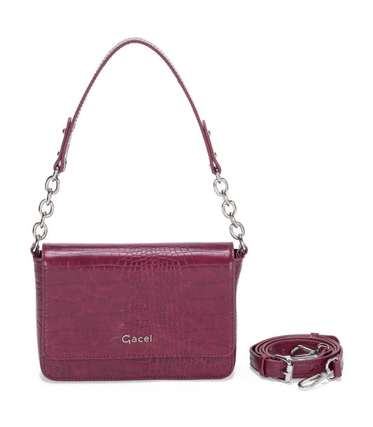 Cartera Mujer Retro con Tapa Grande Burdeos CAR3189