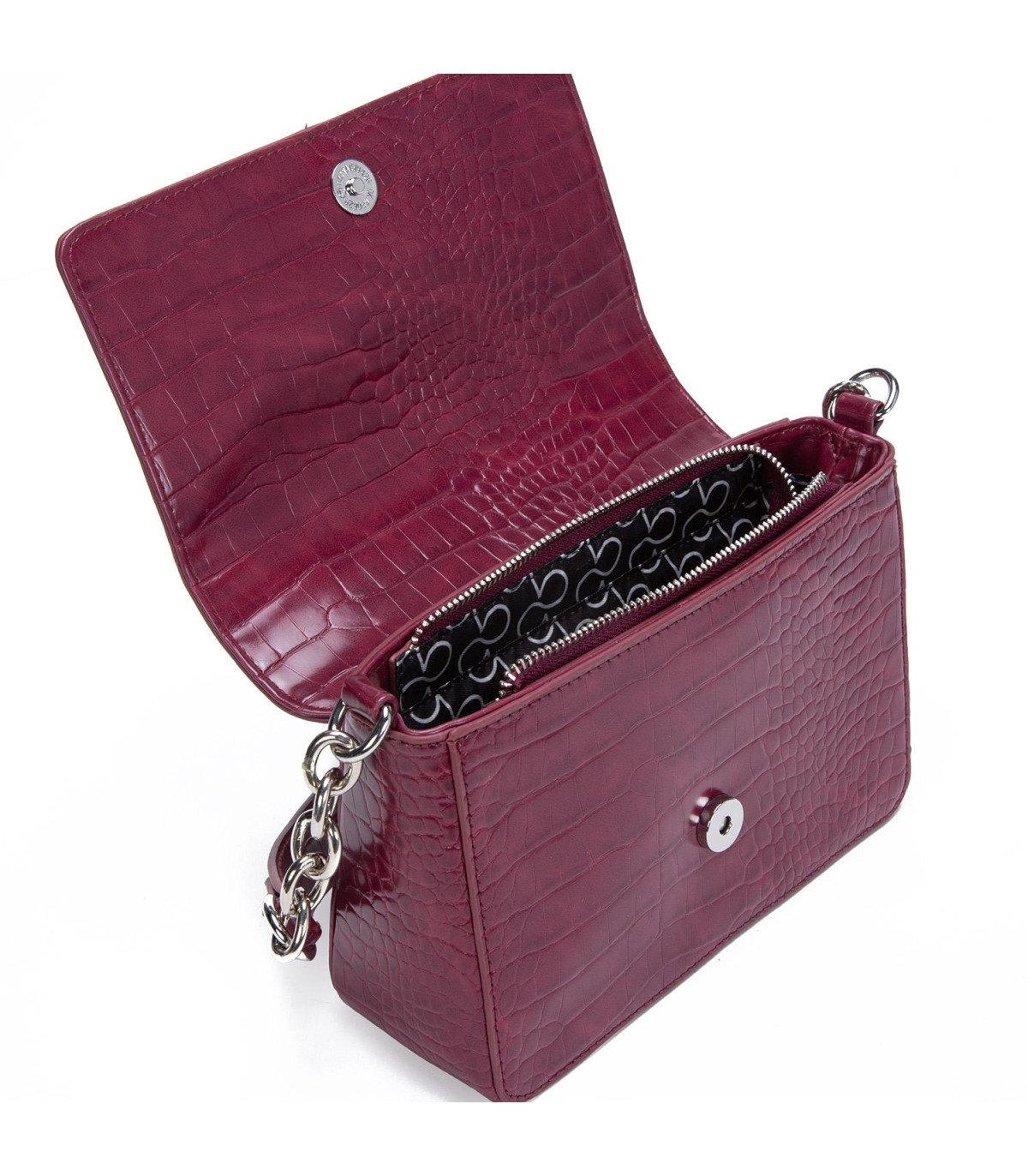 Cartera Mujer Retro con Tapa Grande Burdeos CAR3189