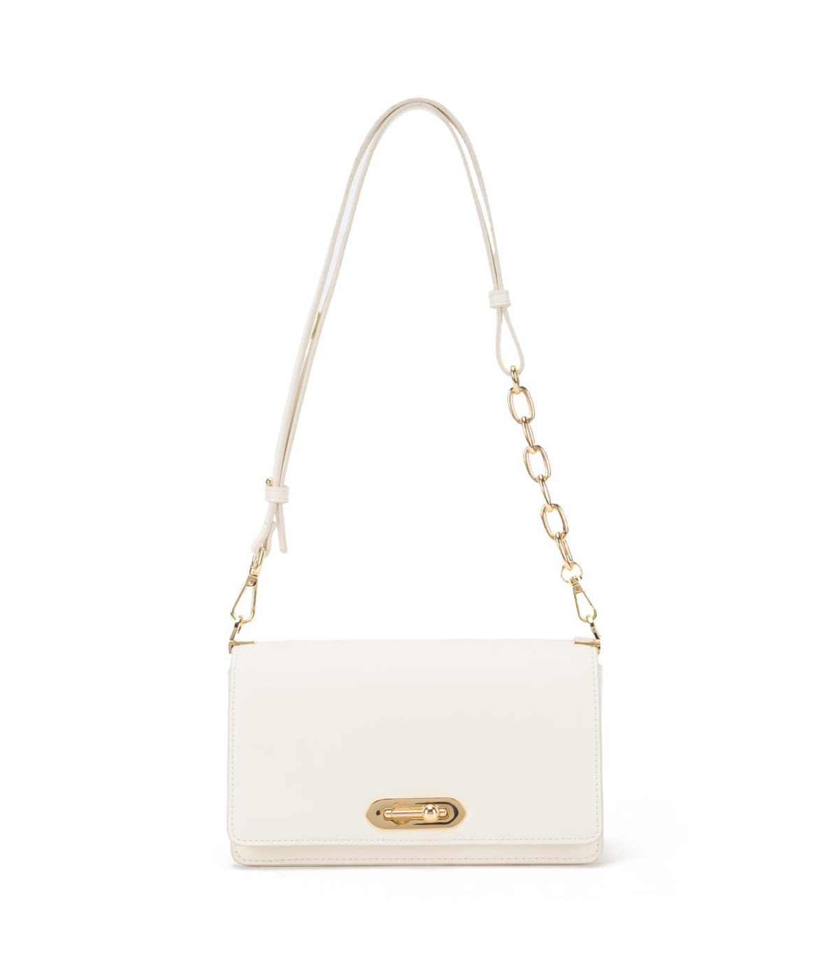 Cartera Mujer Retro Con Tapa Pequeña Off White