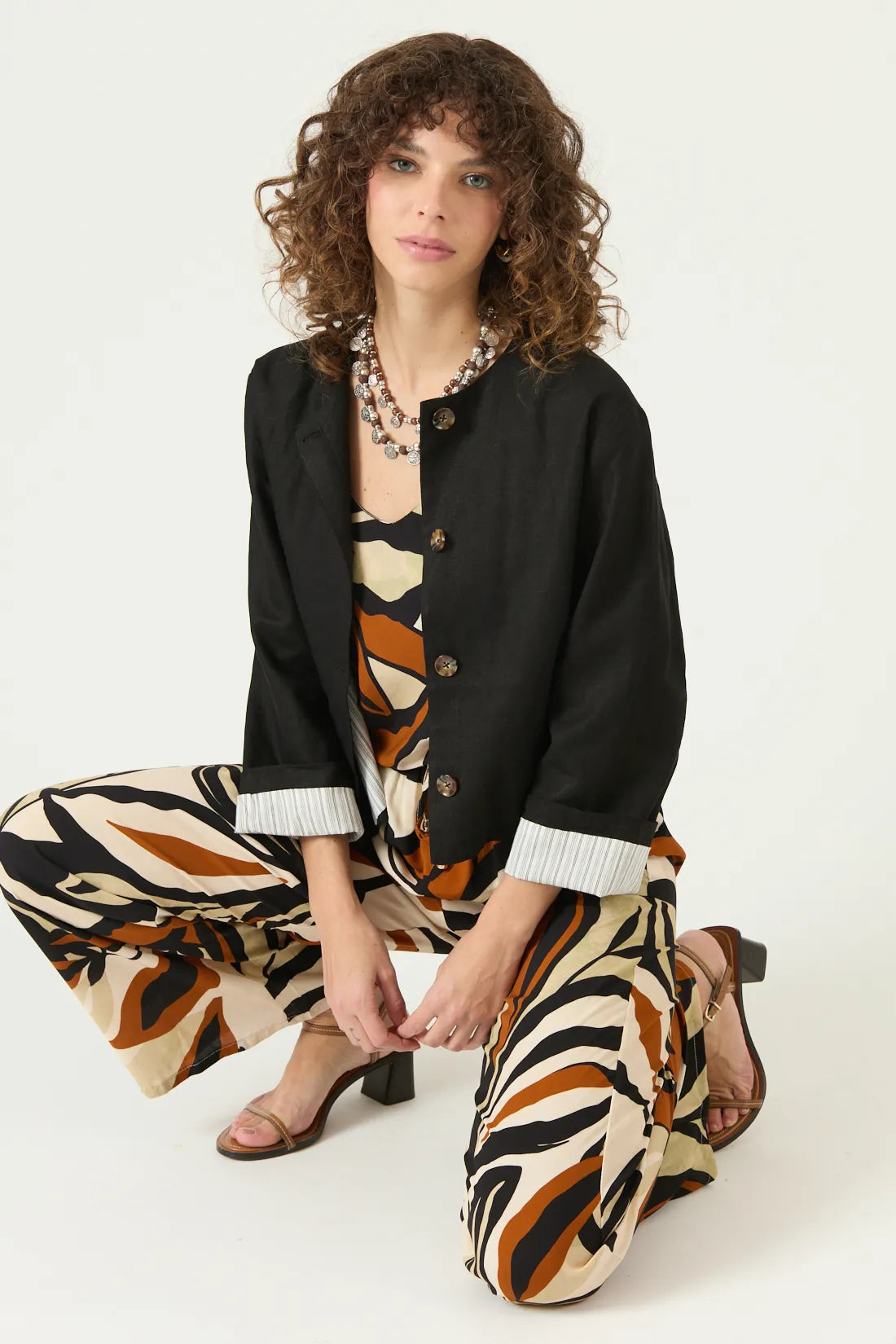 Chaqueta Mujer Corta Manga 3/4 Negro