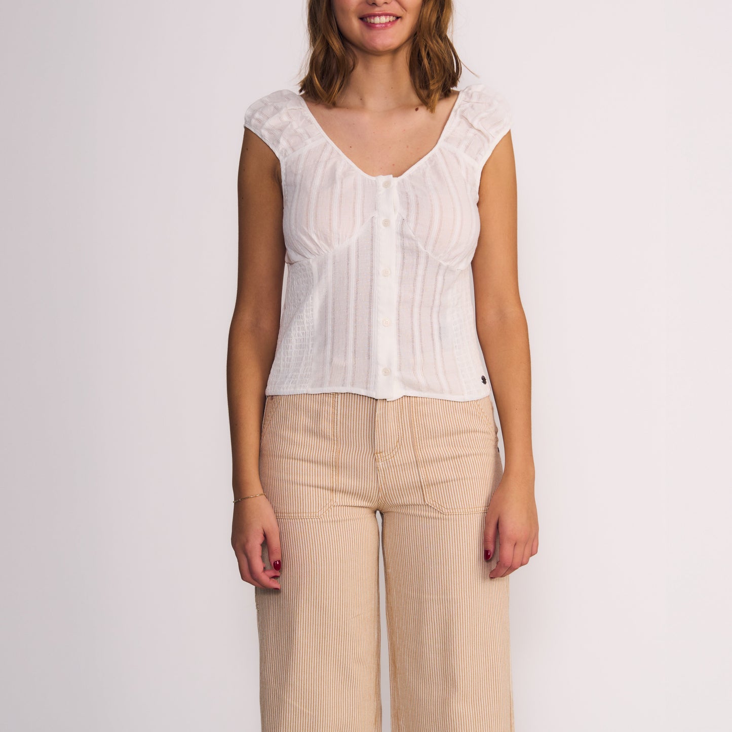 Blusa Mujer Sin Mangas Crudo