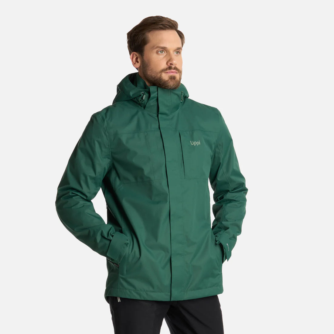 Chaqueta Hombre Tres Cruces Fusion-3 Hoody Verde Botella