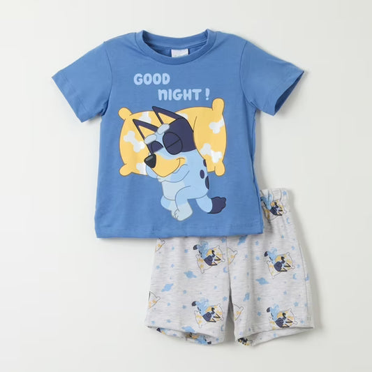 Pijama Niño Corto Bluey Dormido Azul