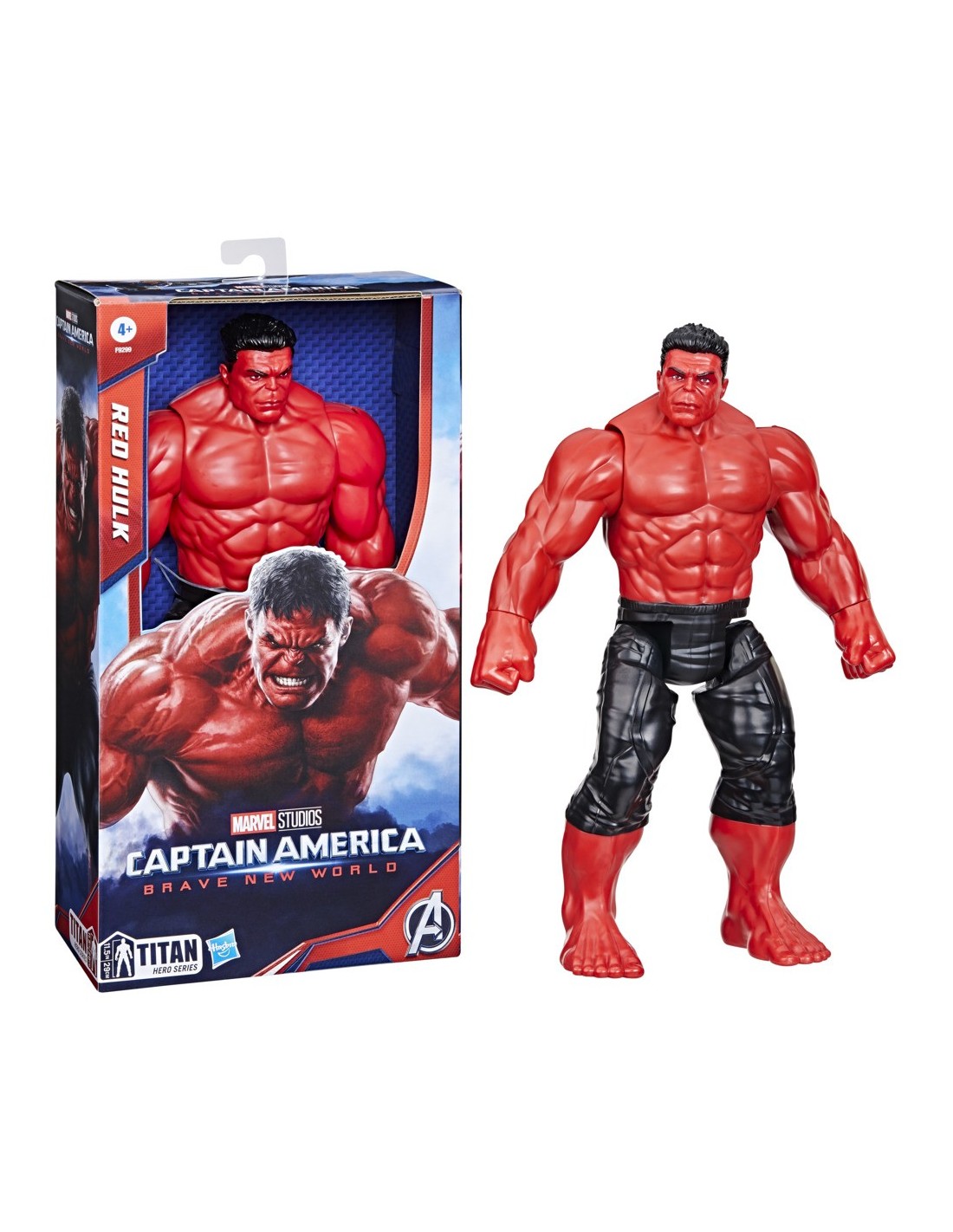 Figura De Acción Marvel Titan Hero Series Capitán América Brave New World Hulk Rojo