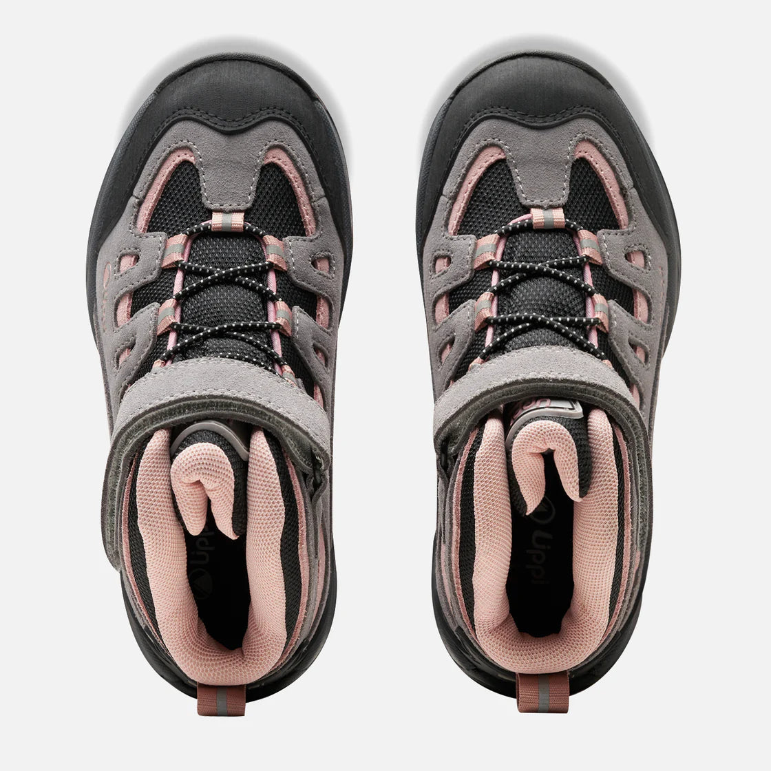 Botín Niño Puelo CS HI Velcro Gris Medio Rojo Oscuro Lippi