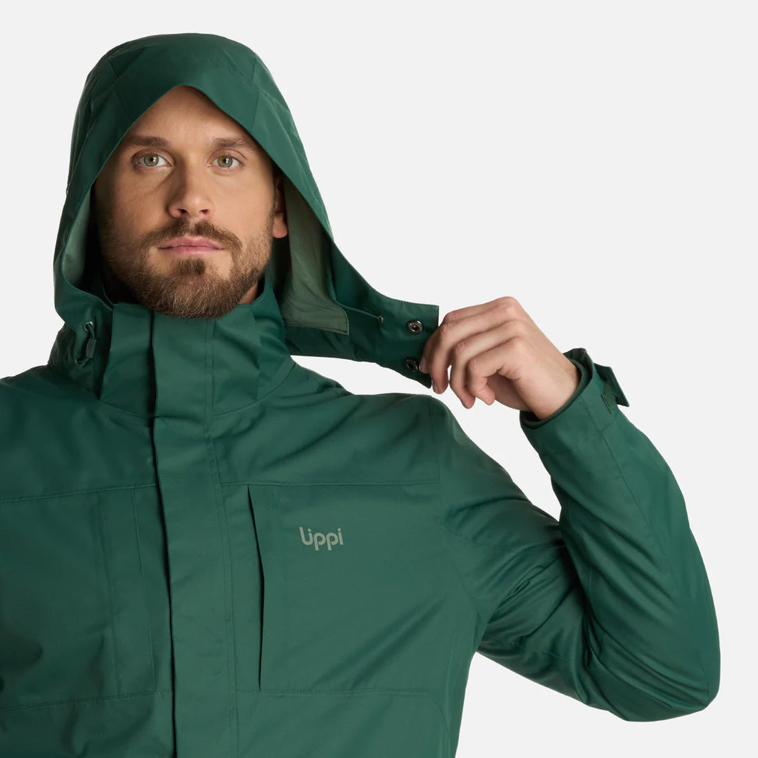 Chaqueta Hombre Tres Cruces Fusion-3 Hoody Verde Botella