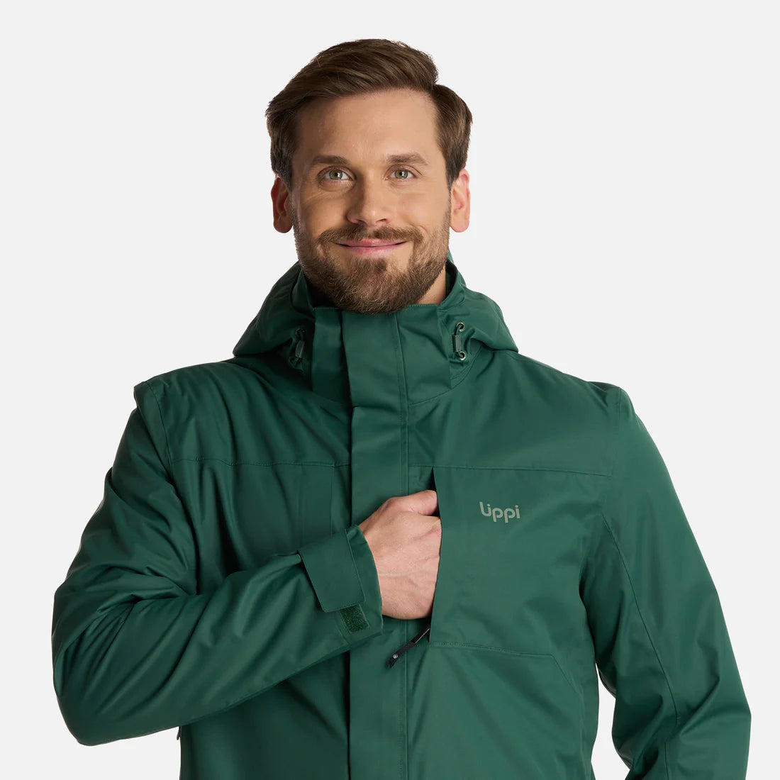 Chaqueta Hombre Tres Cruces Fusion-3 Hoody Verde Botella