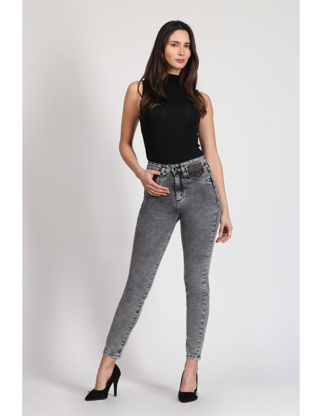Jeans Mujer Skinny 3941 Gris