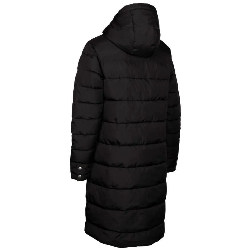 Parka Mujer Largo Con Cierre Y Gorro Lenka Negro