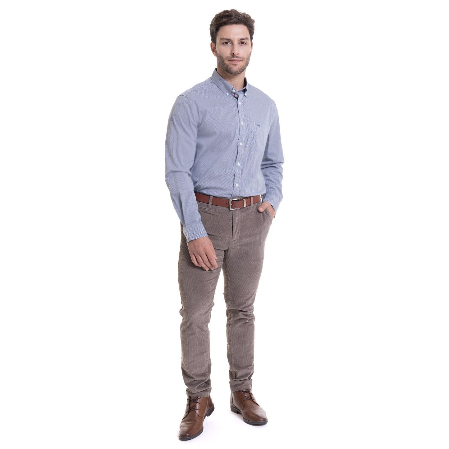 camisa-hombre-bronx-micro-cuadro-regular-fit-azul-marino
