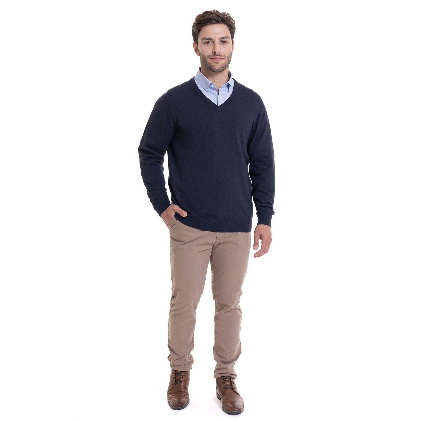 Sweater Hombre Midtown V Neck Azul p. vela