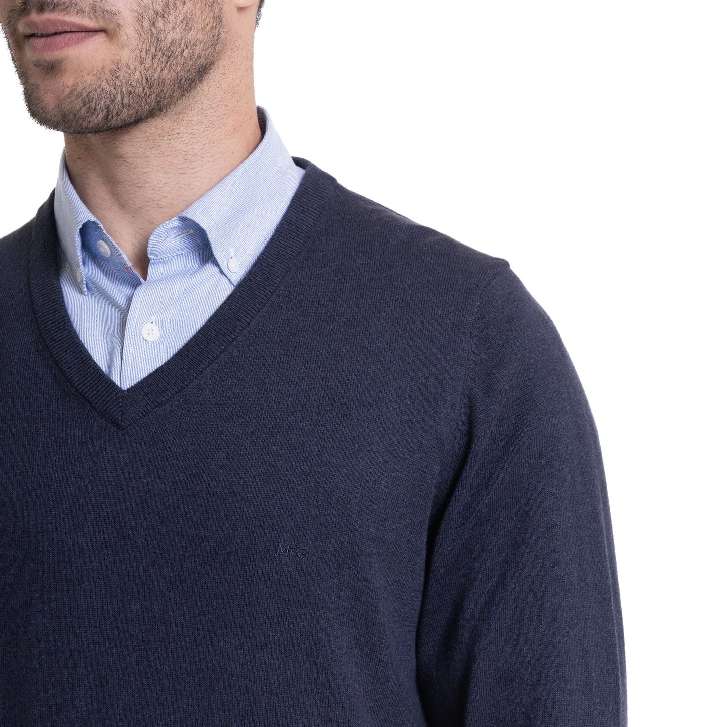 Sweater Hombre Midtown V Neck Azul p. vela