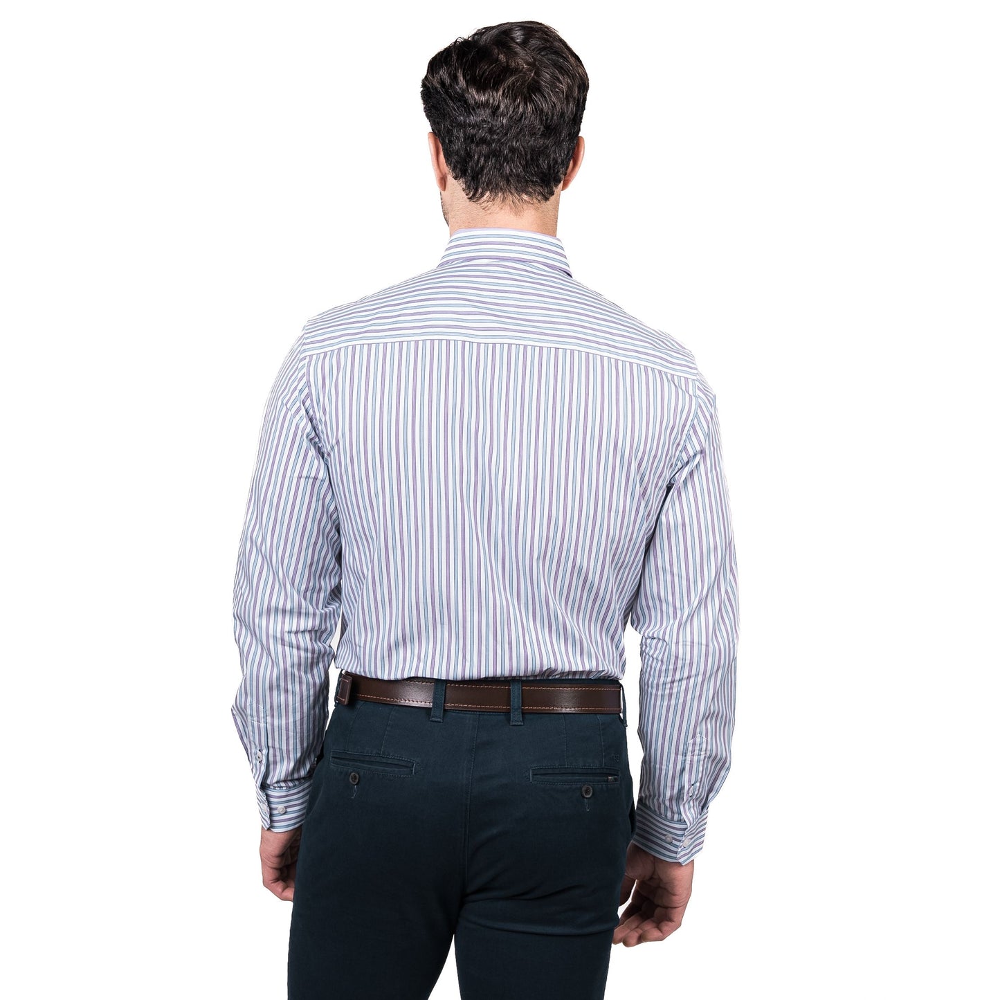 Camisa Hombre Rockefeller Smart Listada Comfort Fit Lila
