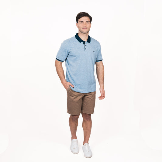 Bermuda Hombre Newburgh Frente Plano Comfort Fit Beige Medio