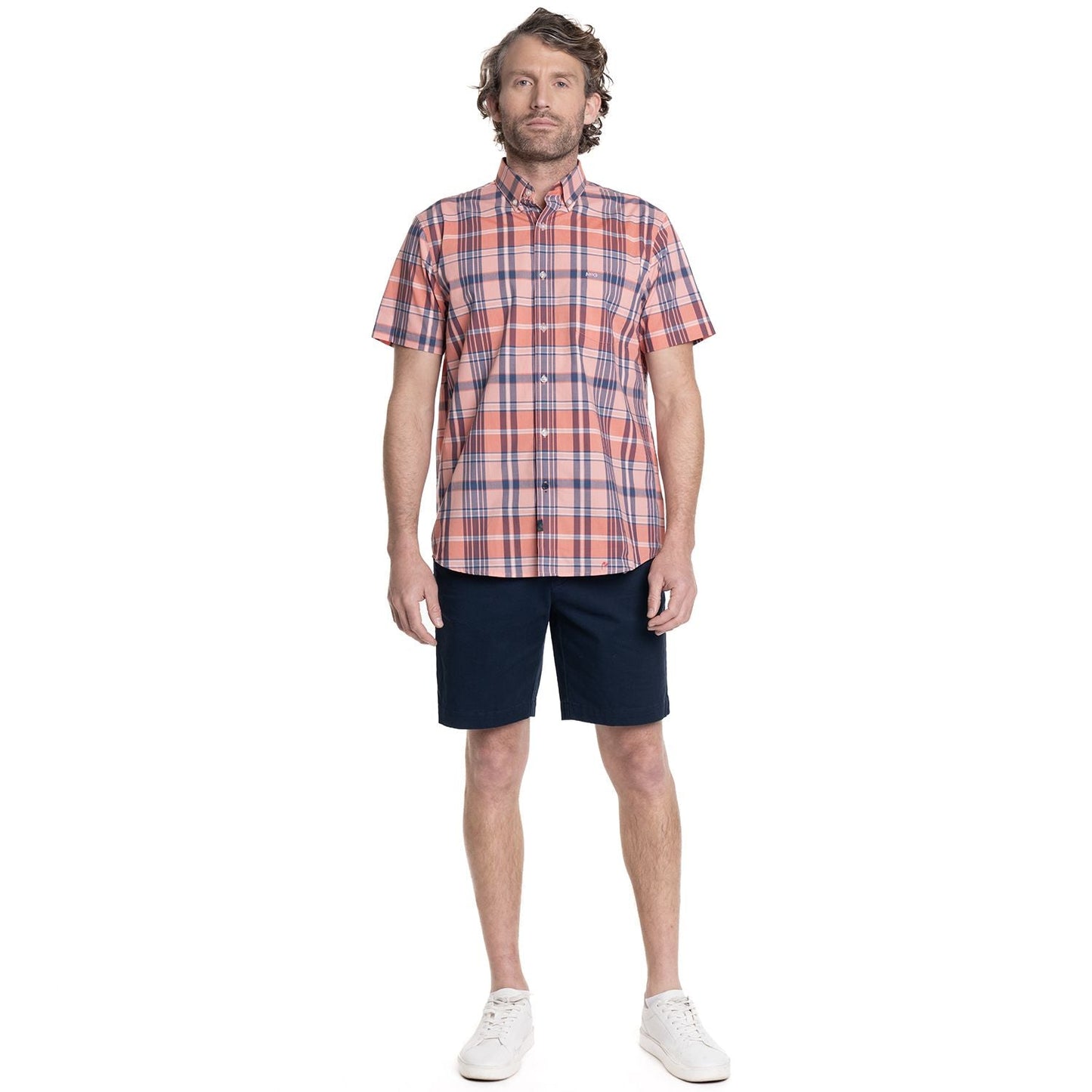 camisa-hombre-manga-corta-escocesa-radio-city-coral