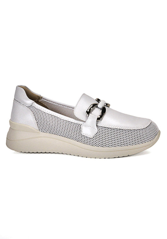Mocasin Mujer Cuero Zully Blanco