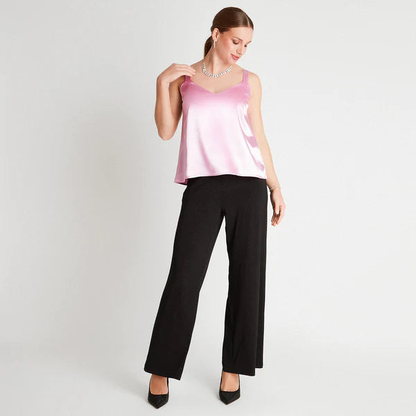 Blusa Mujer Sin Manga Pabilo Satín Rosado
