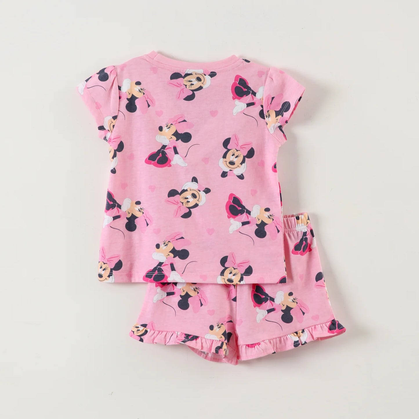 Pijama Niña Corto Minnie Full Print Rosado