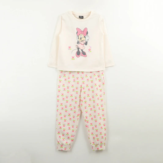 pijama-niña-minnie-flowers-beige-disney