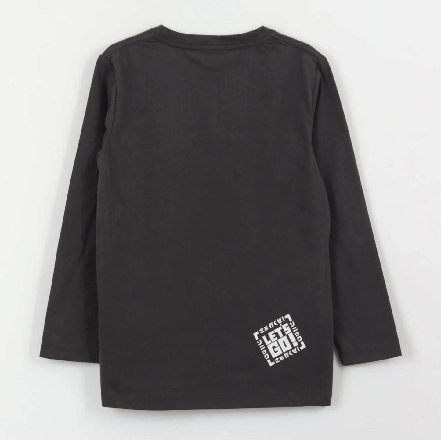 Polera Niño Manga Larga Diseño Lineal Gris