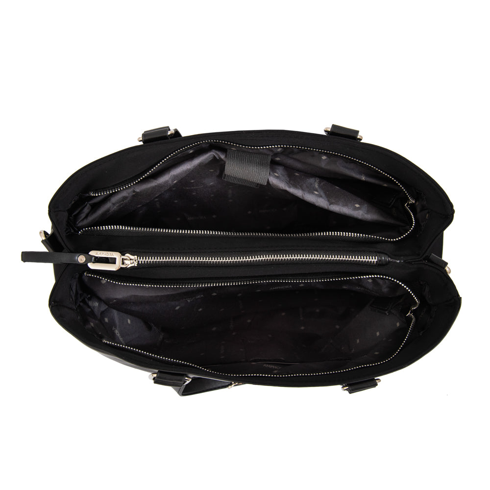 Cartera Tote Porta Notebook Benin Grande Negro