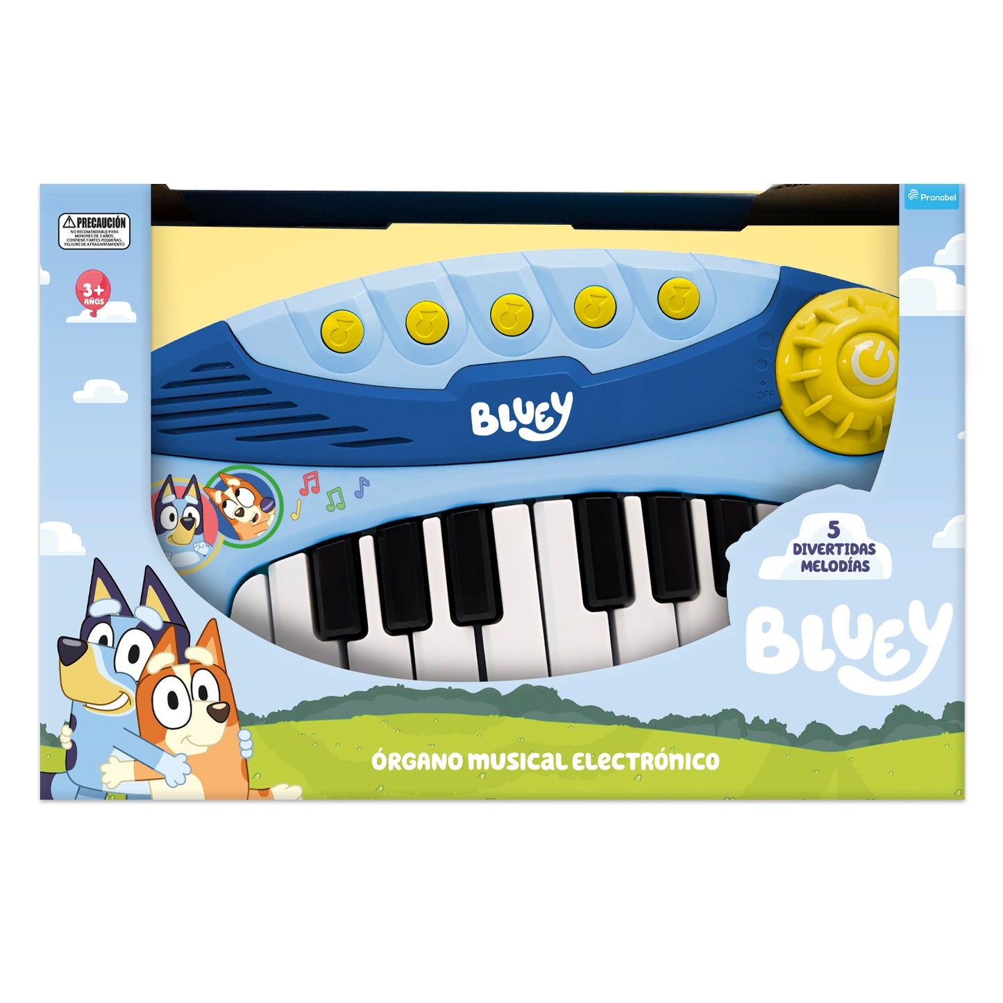 Juguete Musical Órgano Electrónico Azul Y Amarillo Bluey