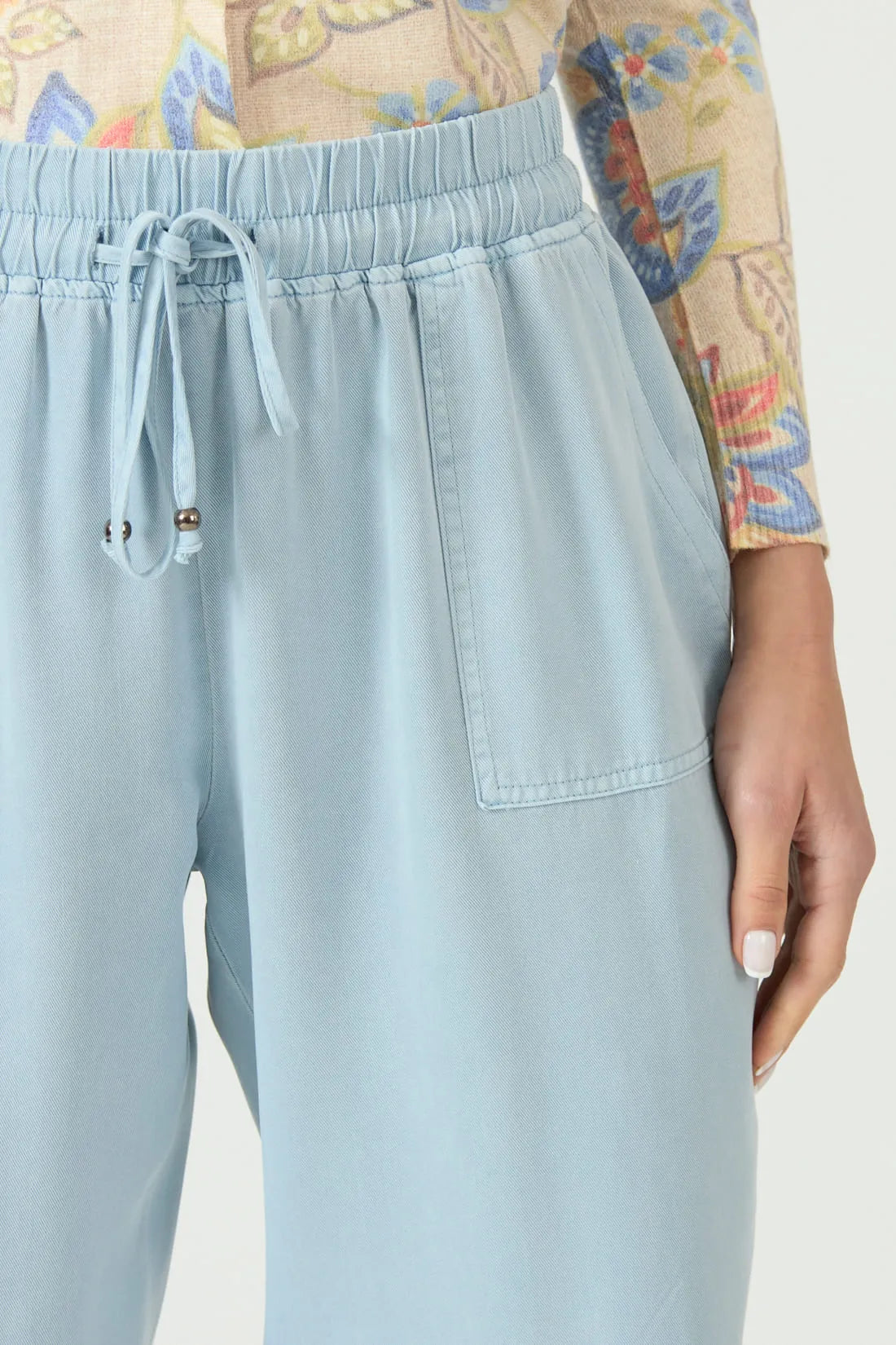 Pantalon Mujer Lyocell Jogger Celeste