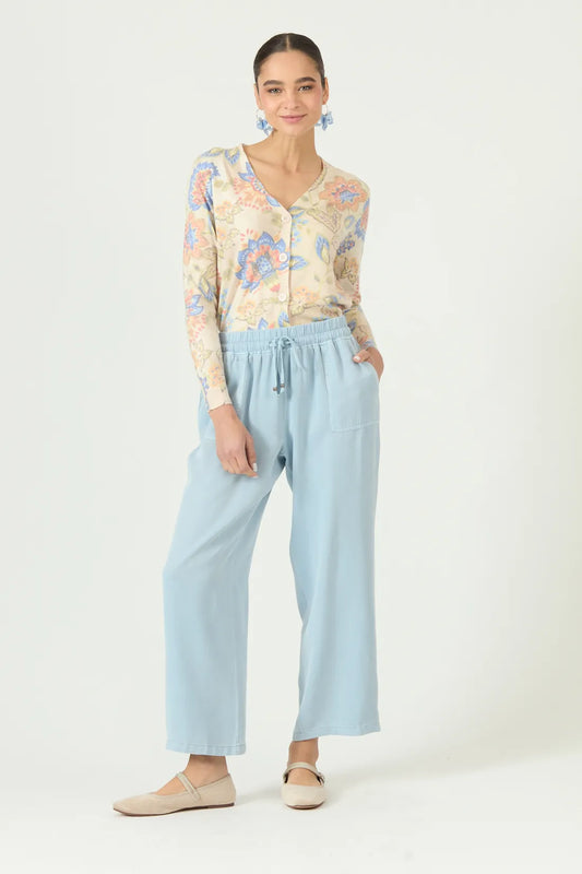 Pantalon Mujer Lyocell Jogger Celeste