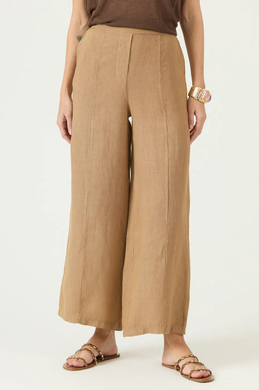 Pantalon Mujer Lino Slim Fit Beige