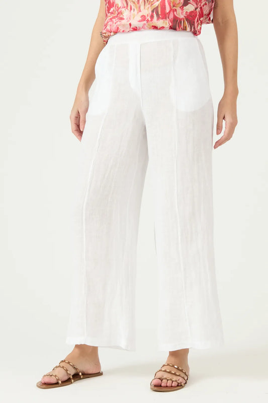 Pantalon Mujer Lino Slim Fit Blanco