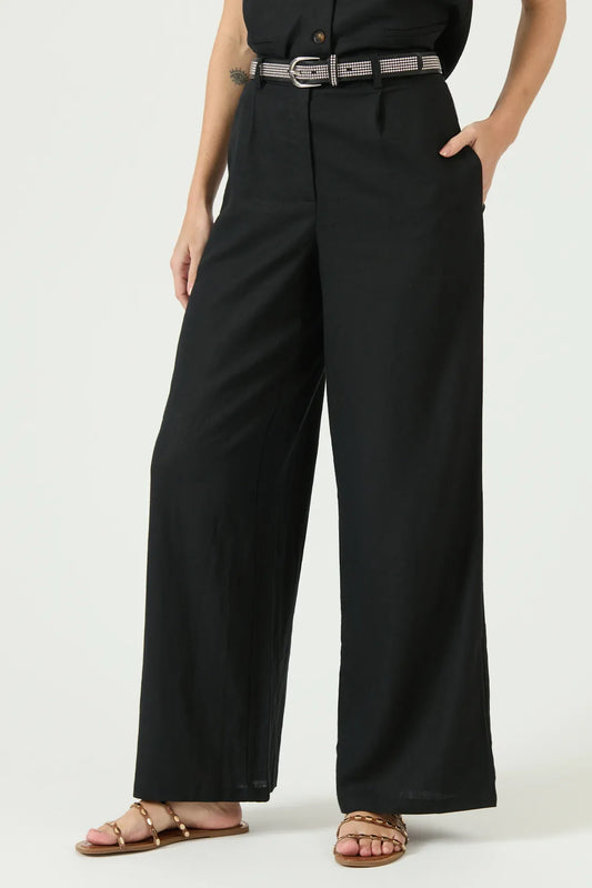 Pantalon Mujer Wide Leg Negro