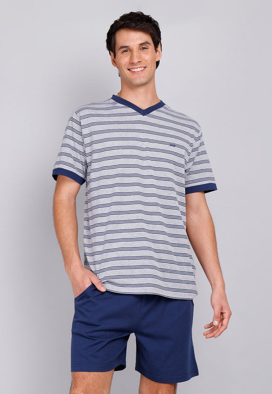 pijama-hombre-corto-cuello-en-v-gris-one