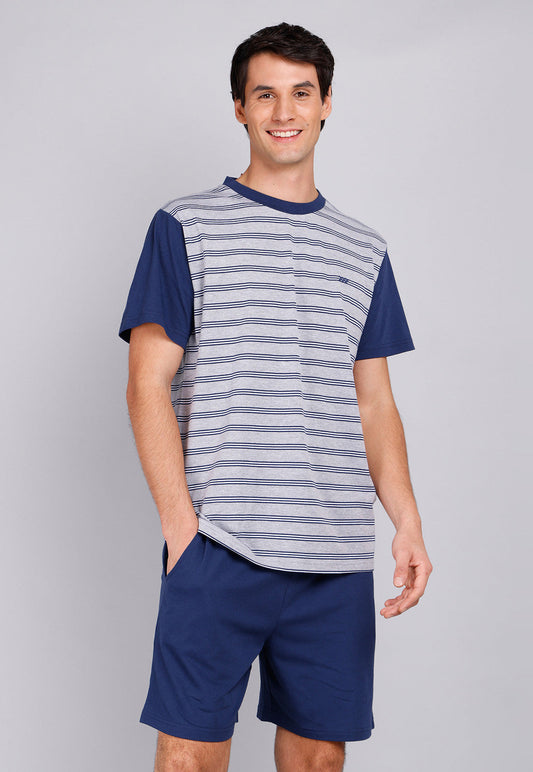 pijama-hombre-corto-cuello-redondo-gris