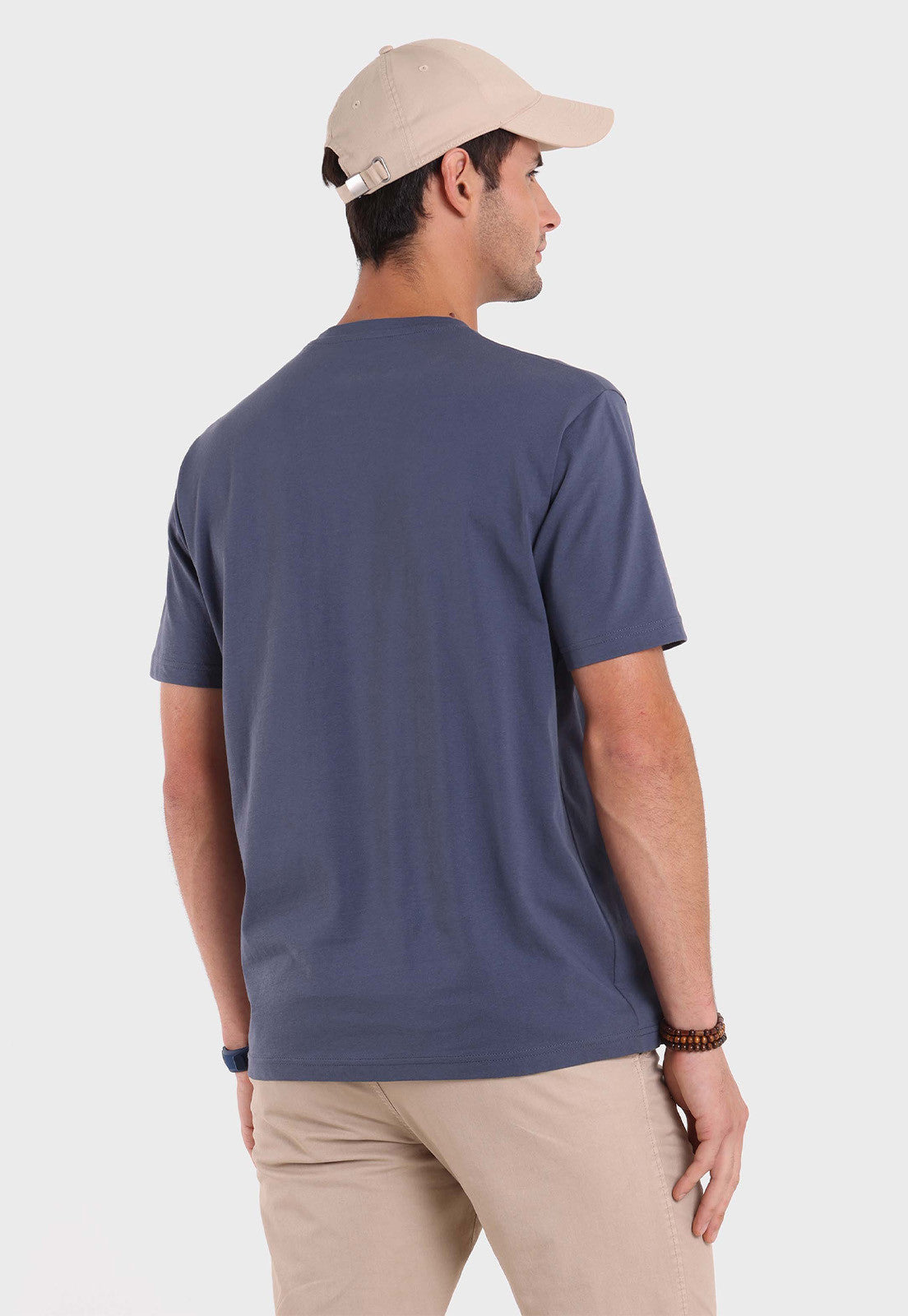 Polera Hombre Arrow Cuello Redondo Con Bolsillo Denim