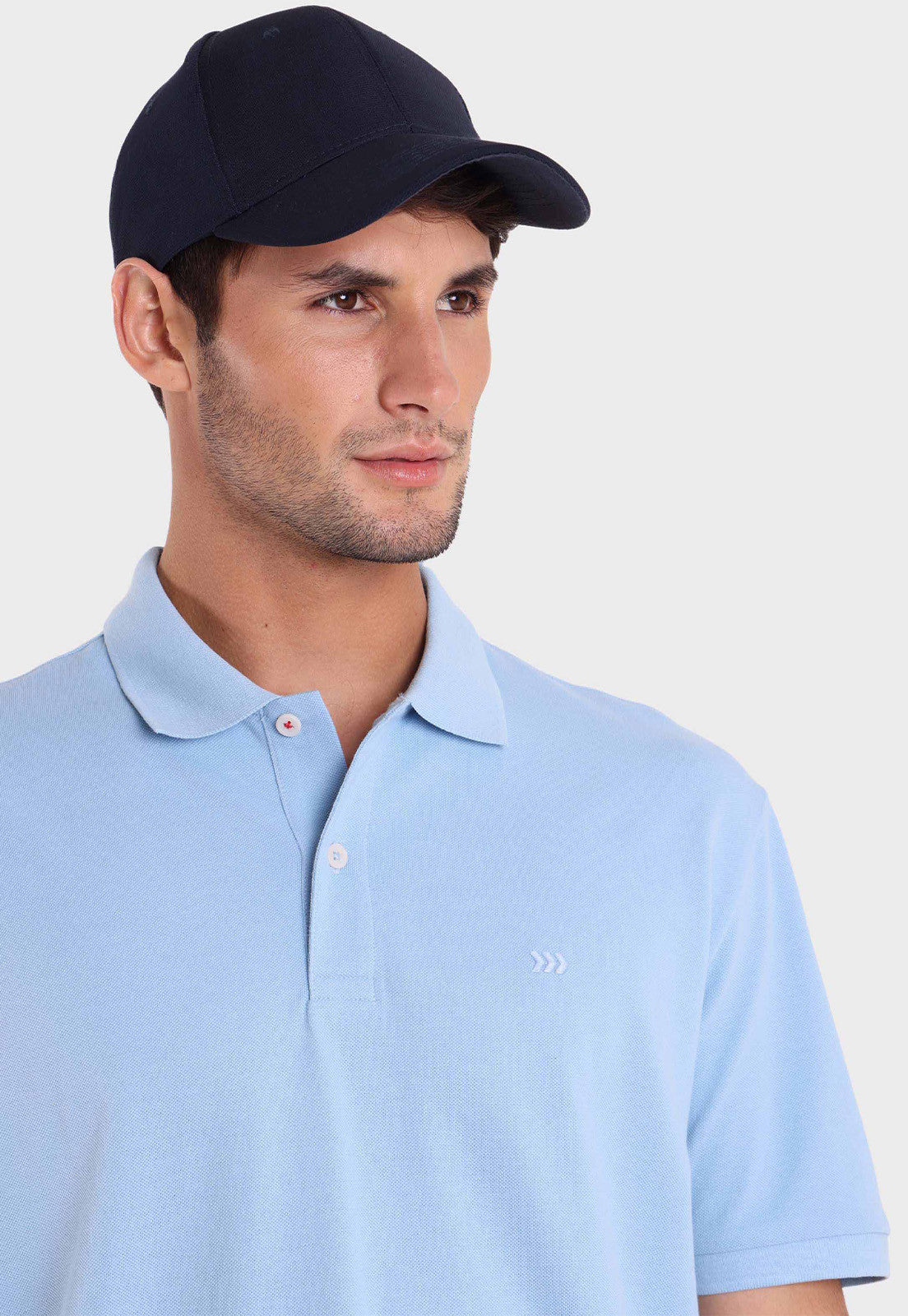 Polera Hombre Arrow Pique Cuello Polo Básica Celeste