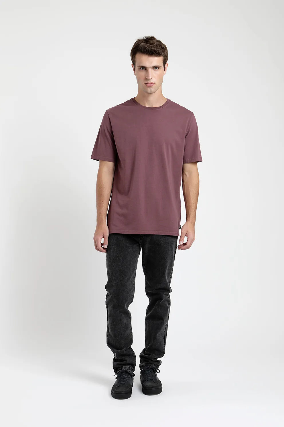 polera-hombre-manga-corta-plain-burdeo---algodón-orgánico