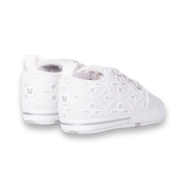 Zapatillas Bebe Niña Blanco Diseño Flor