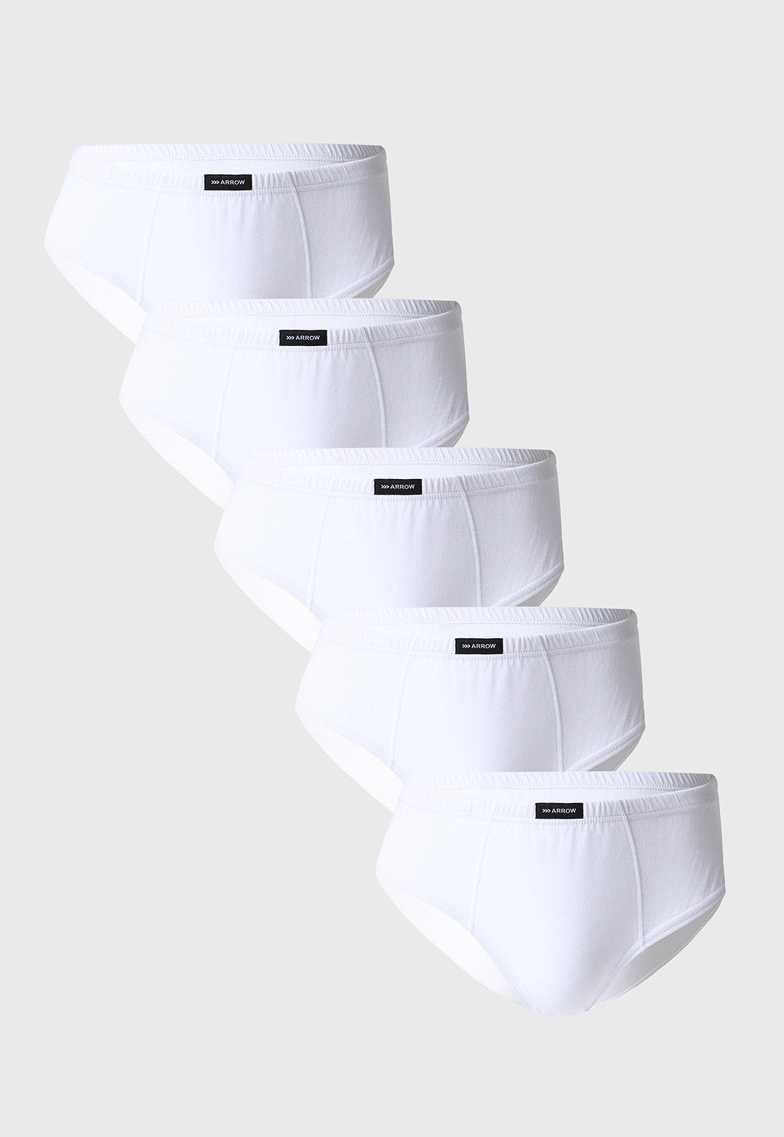 Pack 5 Slips Hombre Liso Blanco