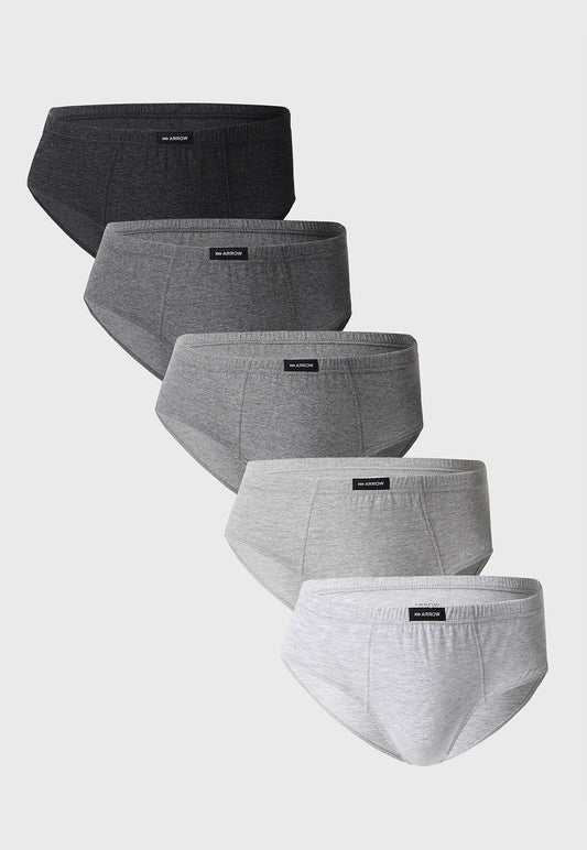Pack 5 Slips Hombre Liso Gris
